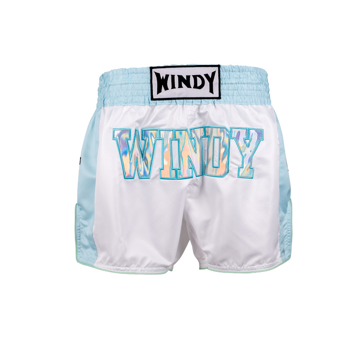 Muay Thai Short Retro - White Ice Holo