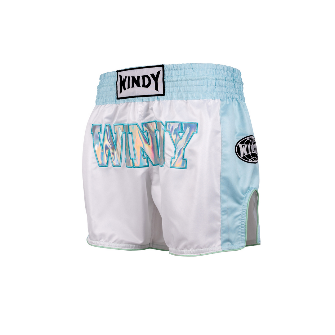 Muay Thai Short Retro - White Ice Holo